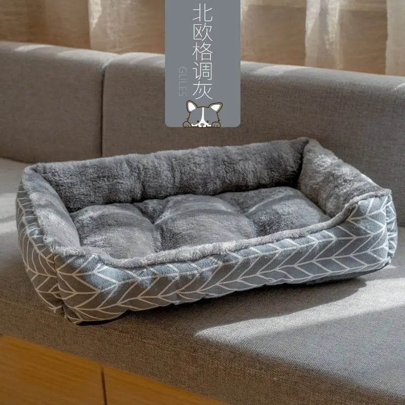 Cozy & Washable Plush Pet Bed - Large Dog Sofa Mat with Removable Cover for Ultimate Comfort