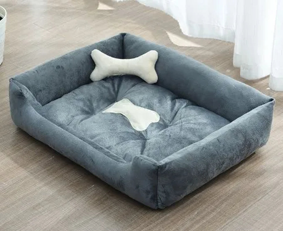 Cozy & Washable Plush Pet Bed - Large Dog Sofa Mat with Removable Cover for Ultimate Comfort
