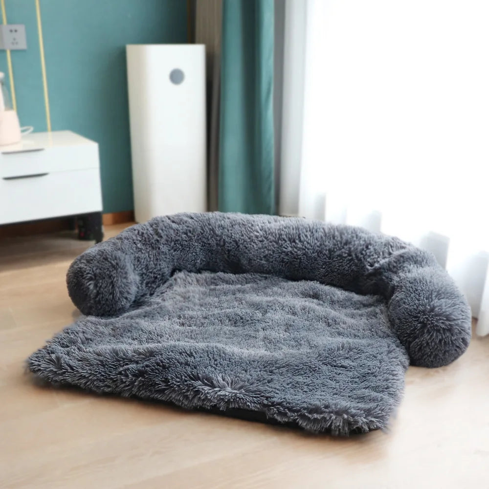 Cozy & Washable Plush Pet Bed - Large Dog Sofa Mat with Removable Cover for Ultimate Comfort