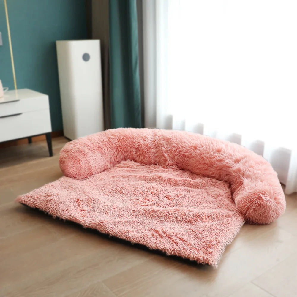 Cozy & Washable Plush Pet Bed - Large Dog Sofa Mat with Removable Cover for Ultimate Comfort