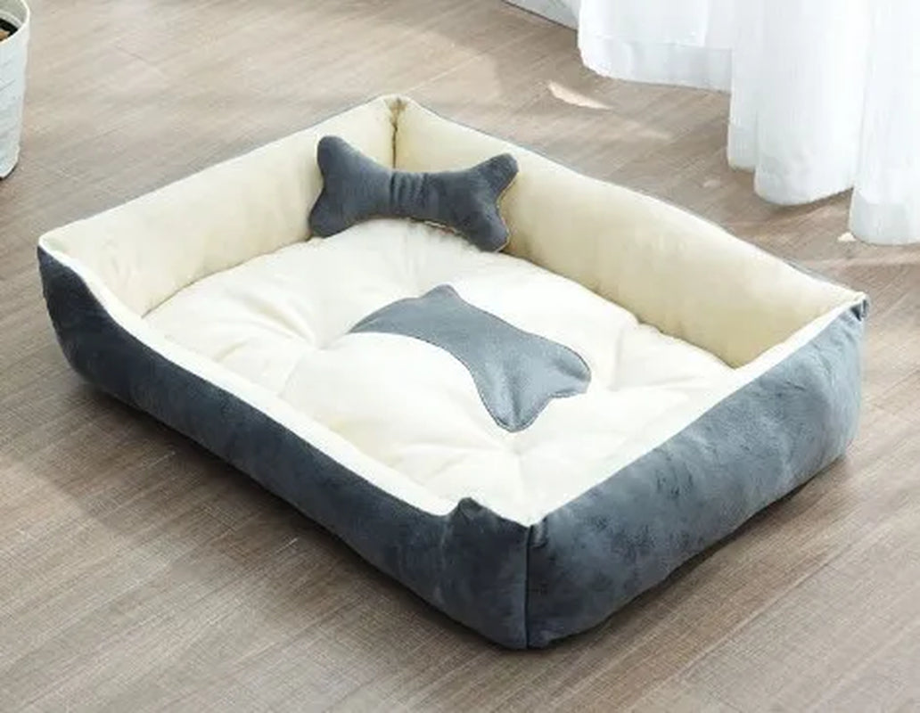 Cozy & Washable Plush Pet Bed - Large Dog Sofa Mat with Removable Cover for Ultimate Comfort