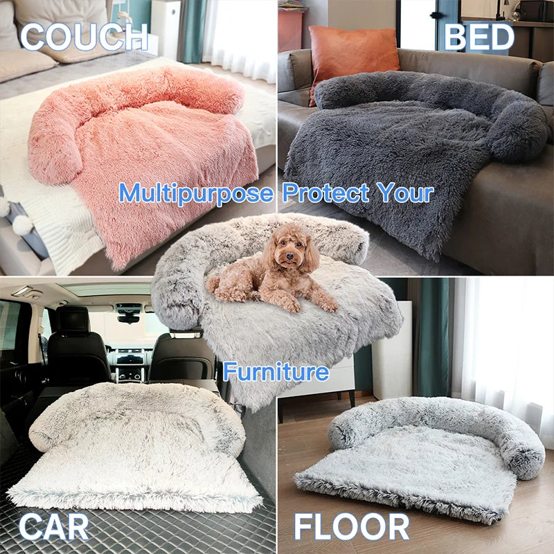 Cozy & Washable Plush Pet Bed - Large Dog Sofa Mat with Removable Cover for Ultimate Comfort