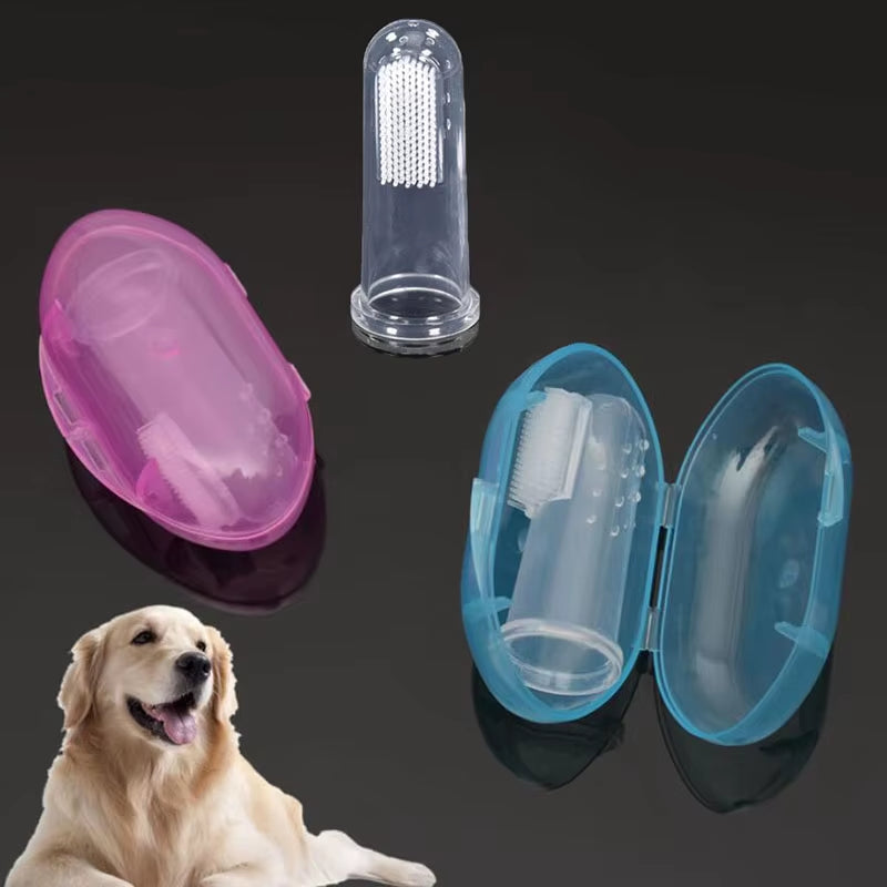 Gentle Pet Finger Toothbrush for Dogs & Cats - Effective Bad Breath & Tartar Care!