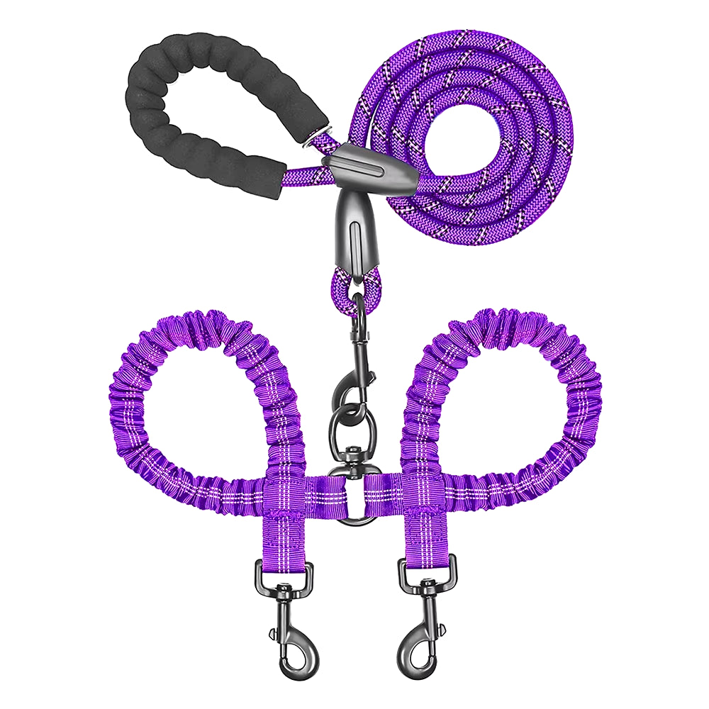 pet dog double leashes elastic rope