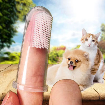 Gentle Pet Finger Toothbrush for Dogs & Cats - Effective Bad Breath & Tartar Care!