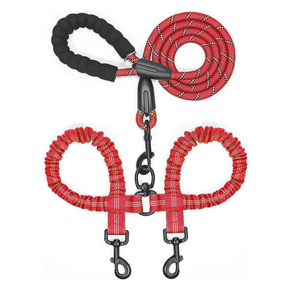 pet dog double leashes elastic rope