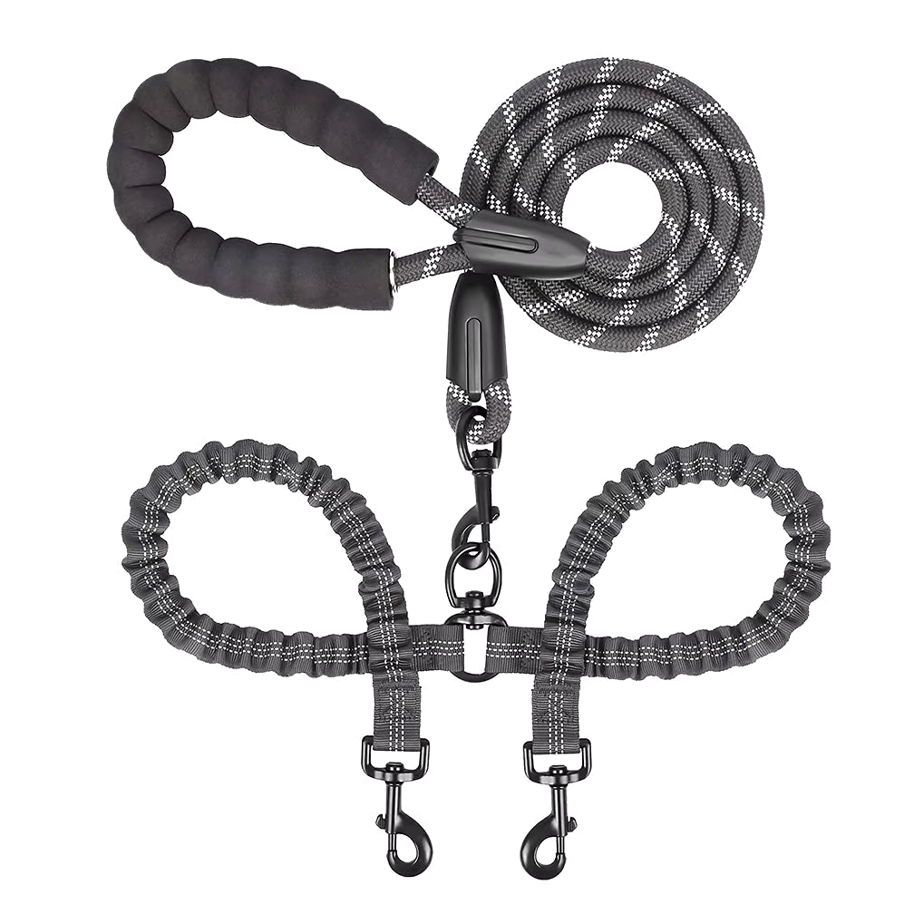 pet dog double leashes elastic rope