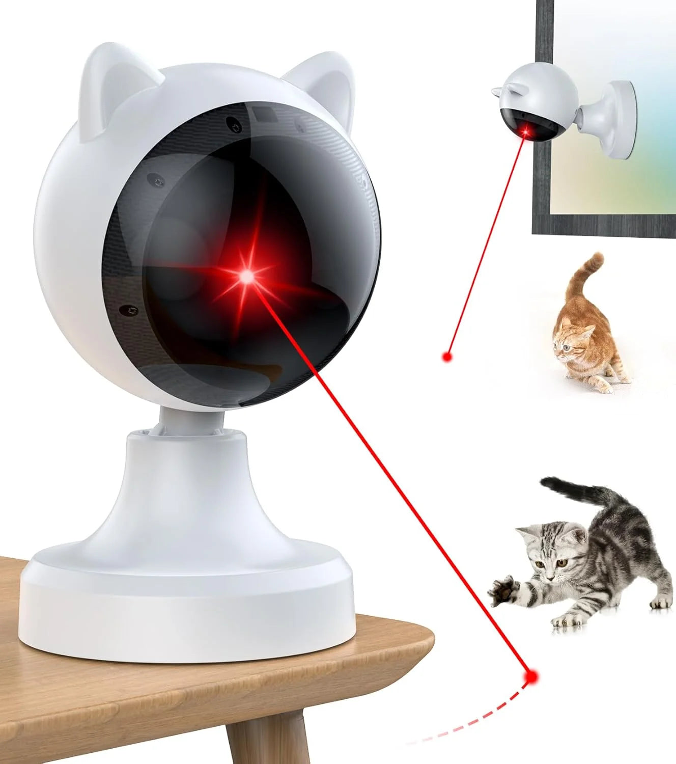 indoor cats kitty dogs cat laser toy automatic white