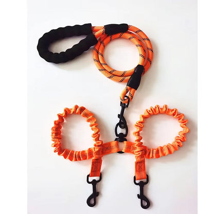 pet dog double leashes elastic rope