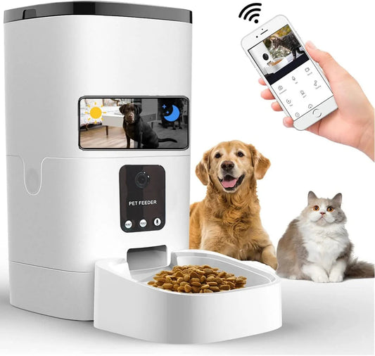 schedule feeding dual power supply wifi pet food dispenser