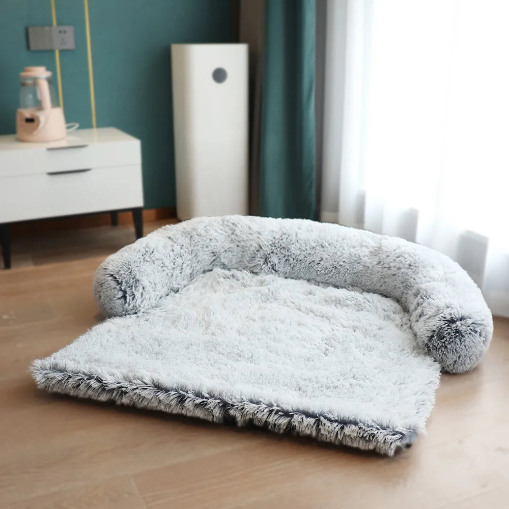 Cozy & Washable Plush Pet Bed - Large Dog Sofa Mat with Removable Cover for Ultimate Comfort
