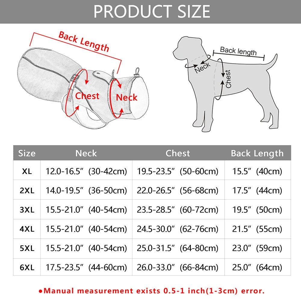 Waterproof Dog Jacket Cold Weather Warm Reflective Coat for Large Dogs