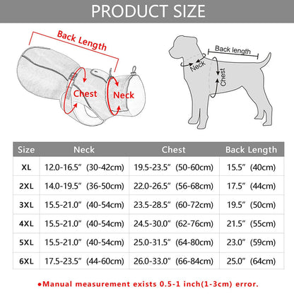 Waterproof Dog Jacket Cold Weather Warm Reflective Coat for Large Dogs